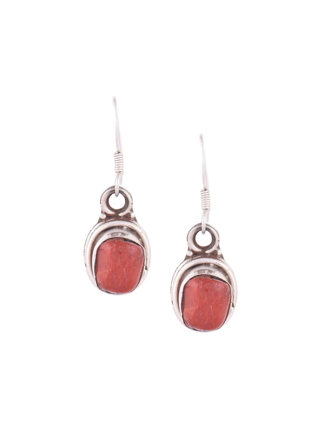 

Indianshelf 92.5 Sterling Silver Stone studded Drop Earrings