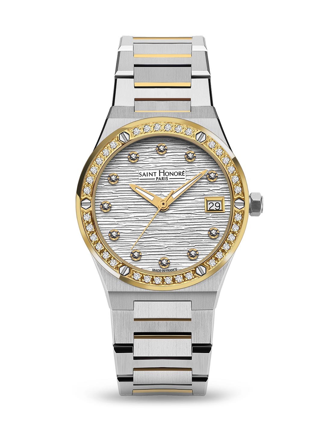 

SAINT HONORE PARIS Women Haussmann Lady Quartz Silver Round Watch- NH752126-4AFDT, Gold