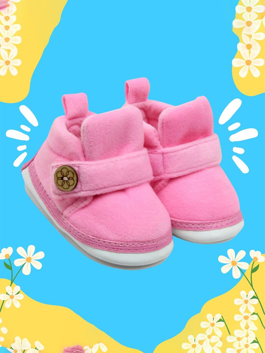 

NESKA MODA Unisex Kids Cotton Booties, Pink