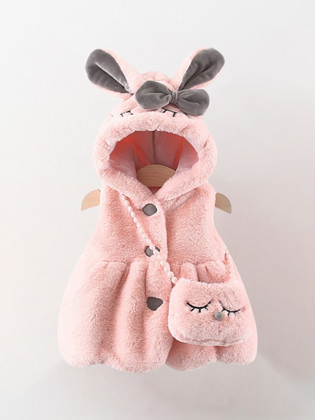 

StyleCast x Revolte Girls Hooded Faux Fur Trim Coats, Pink