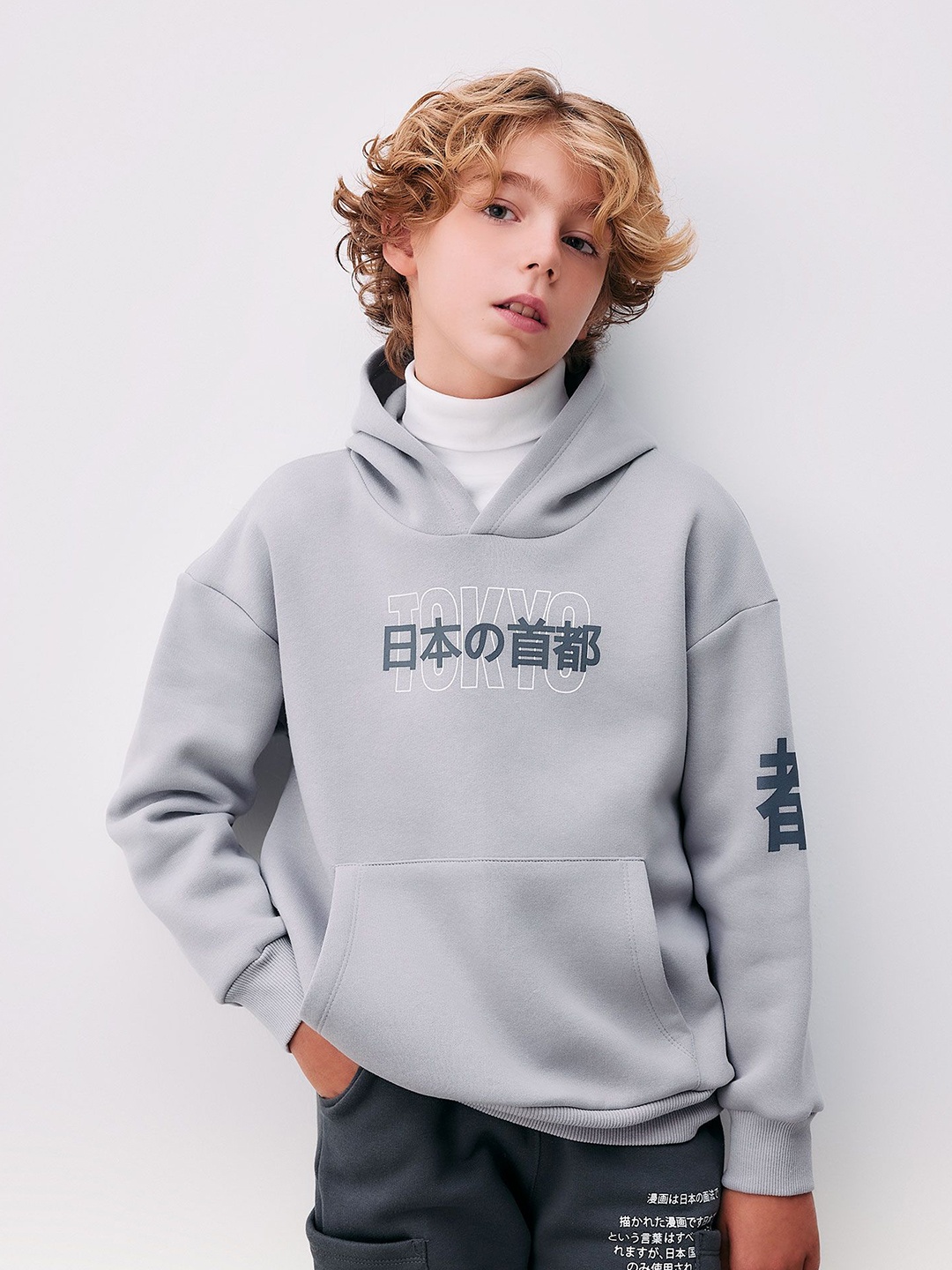 

DeFacto Boys Cotton Hooded Sweatshirts, Grey