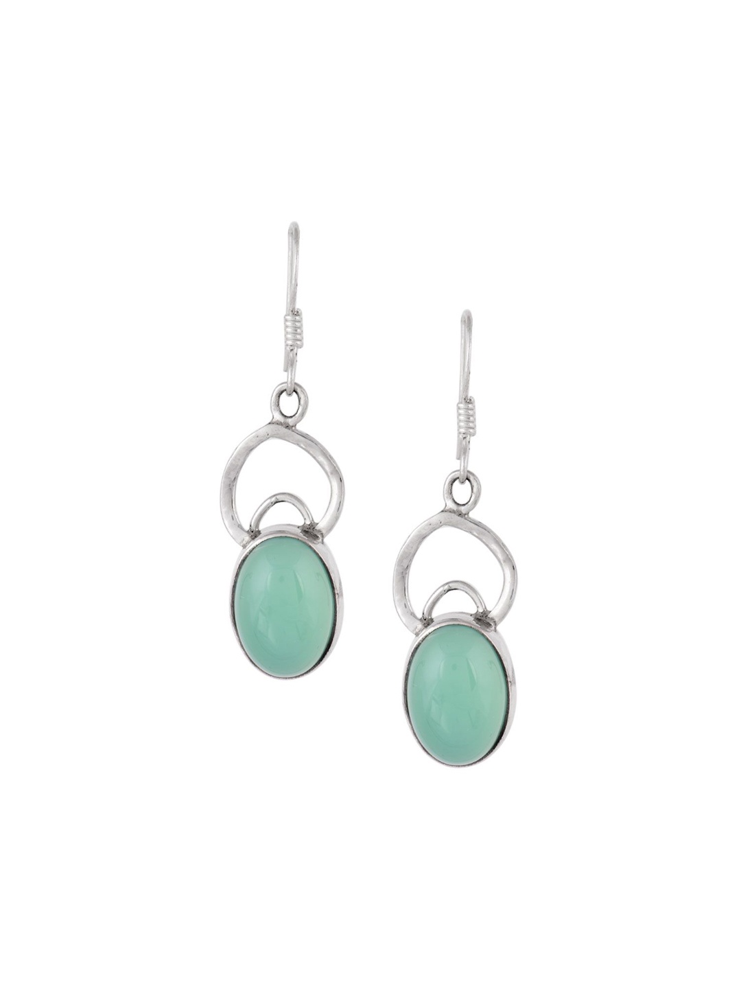 

Indianshelf 92.5 Sterling Silver Contemporary Stone Studded Drop Earrings
