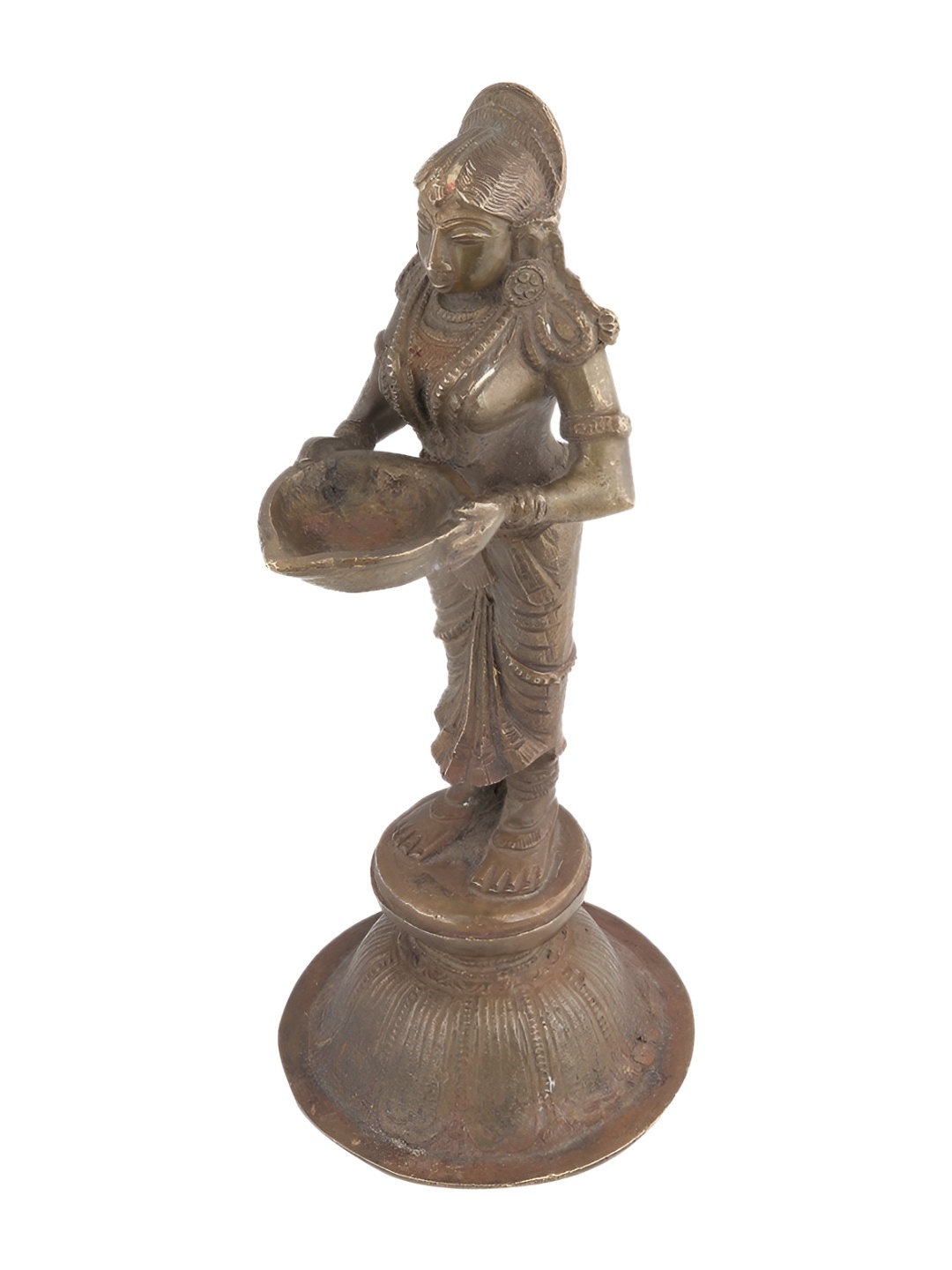 

Indianshelf Bronze Textured Brass Pooja Diya