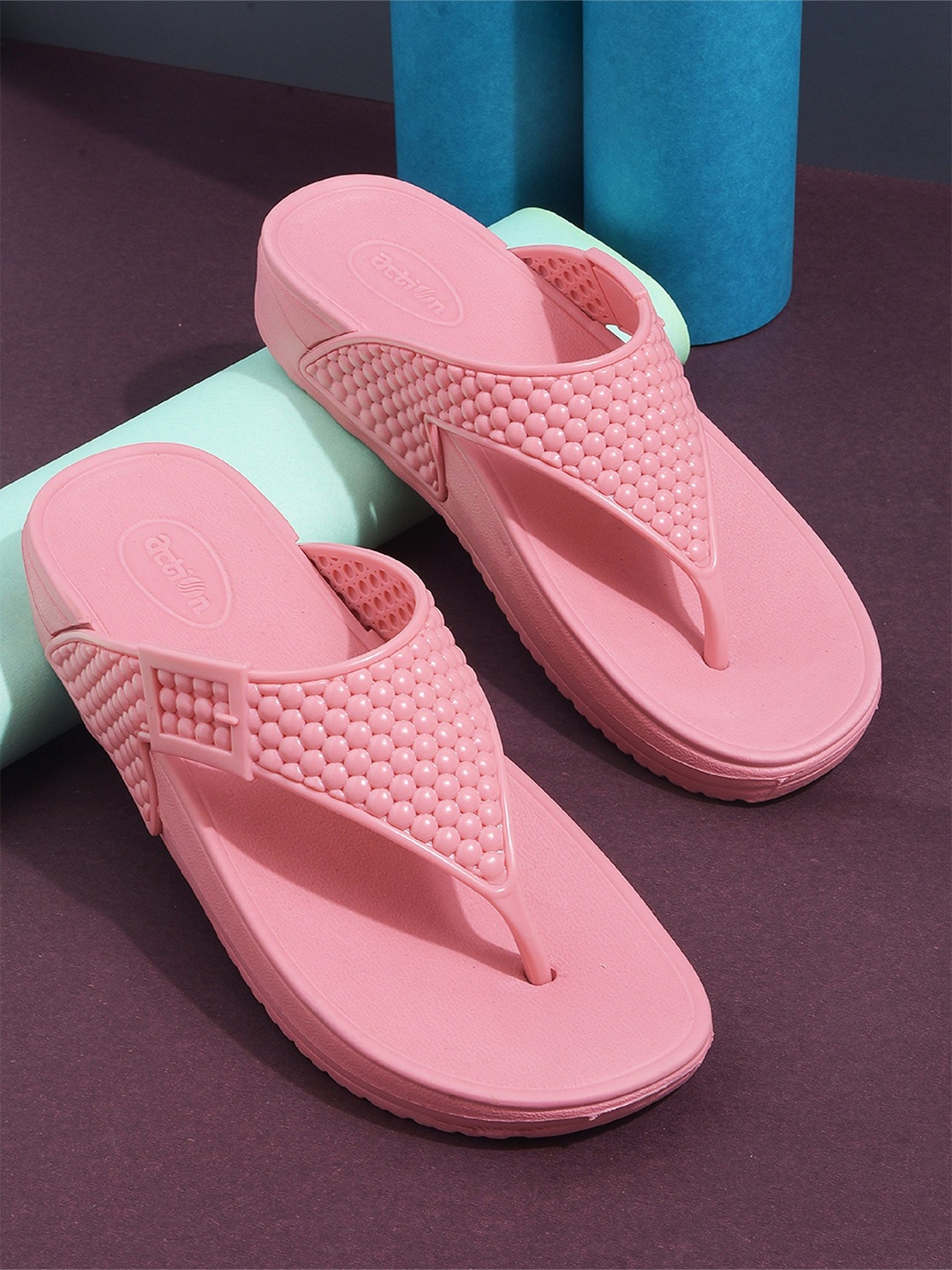 

Action Women Rubber Thong Flip-Flops, Pink
