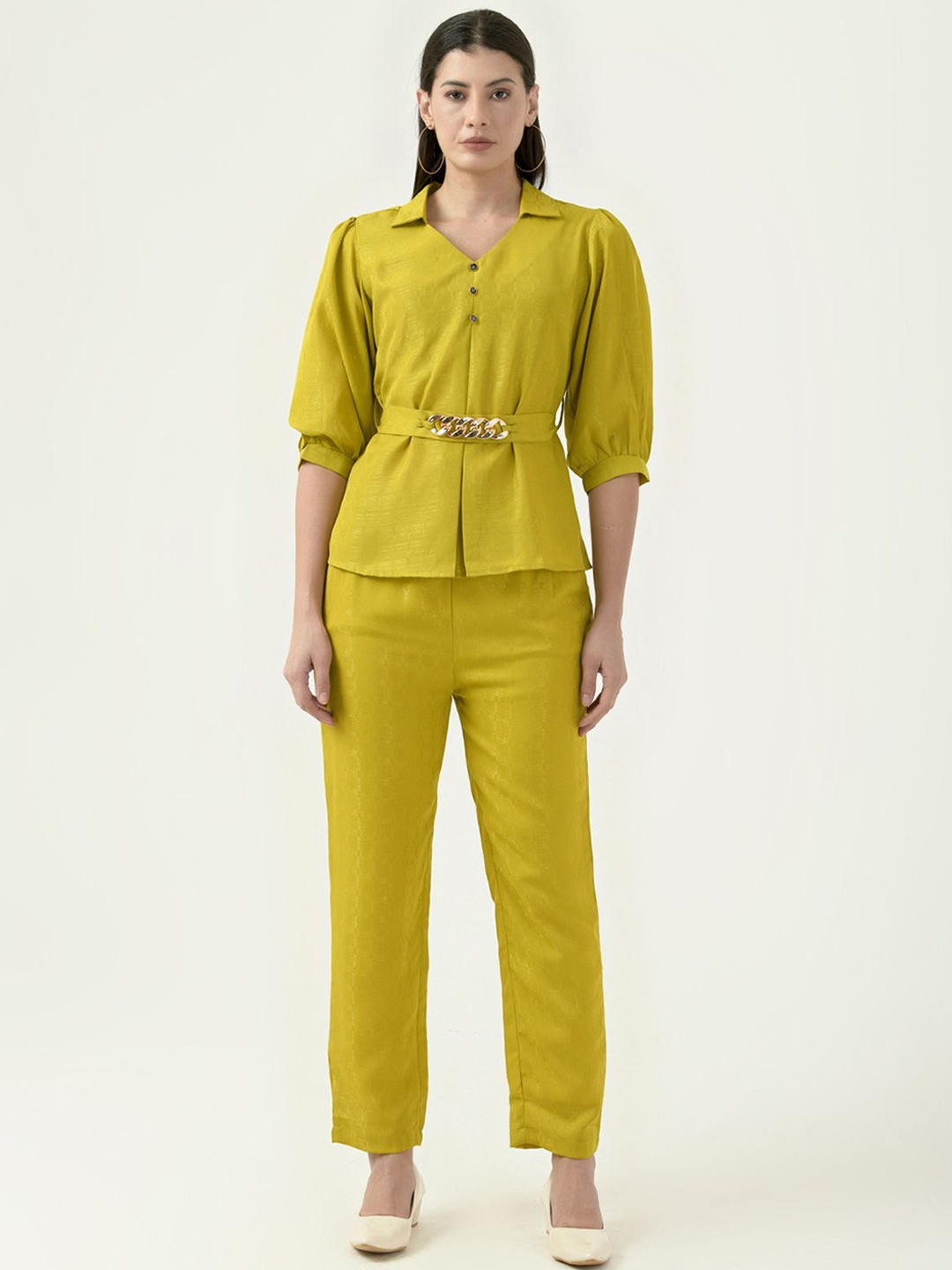 

Albion By CnM Shirt Collar Top With Trousers, Mustard