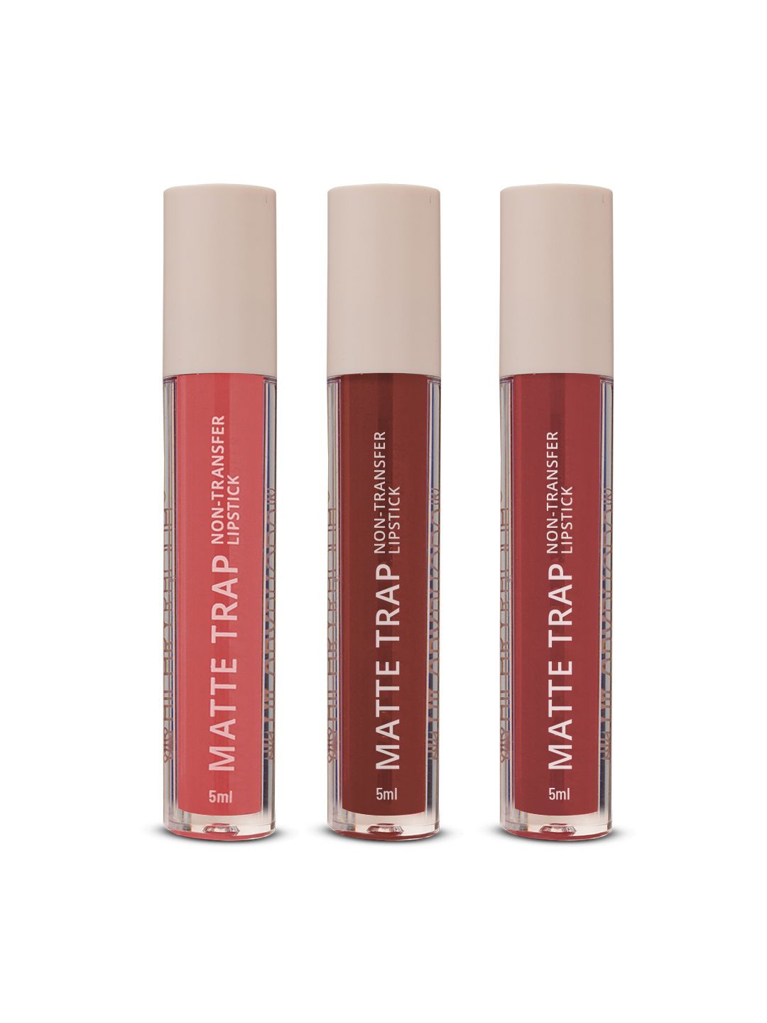 

Hilary Rhoda Set Of 3 Matte Trap Nude Trio Liquid Lipstick-5ml Each- 03-10-13, Brown