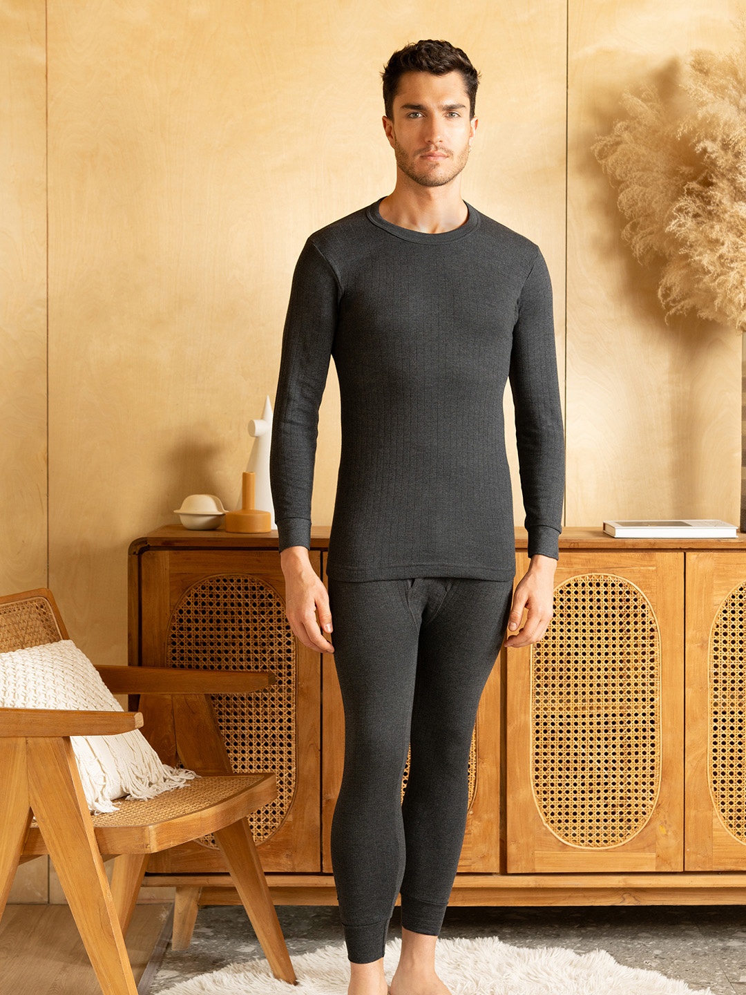 

LUX PARKER Self Design Skinny Fit Thermal Set, Black