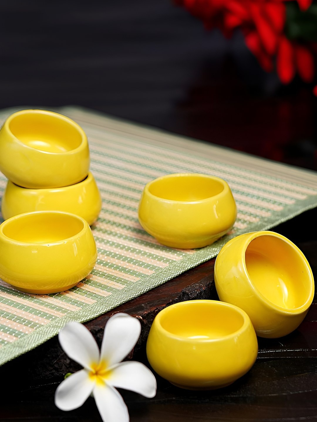 

Lupaava Yellow 2024 6 Pieces Ceramic Microwave Safe Dip Bowl