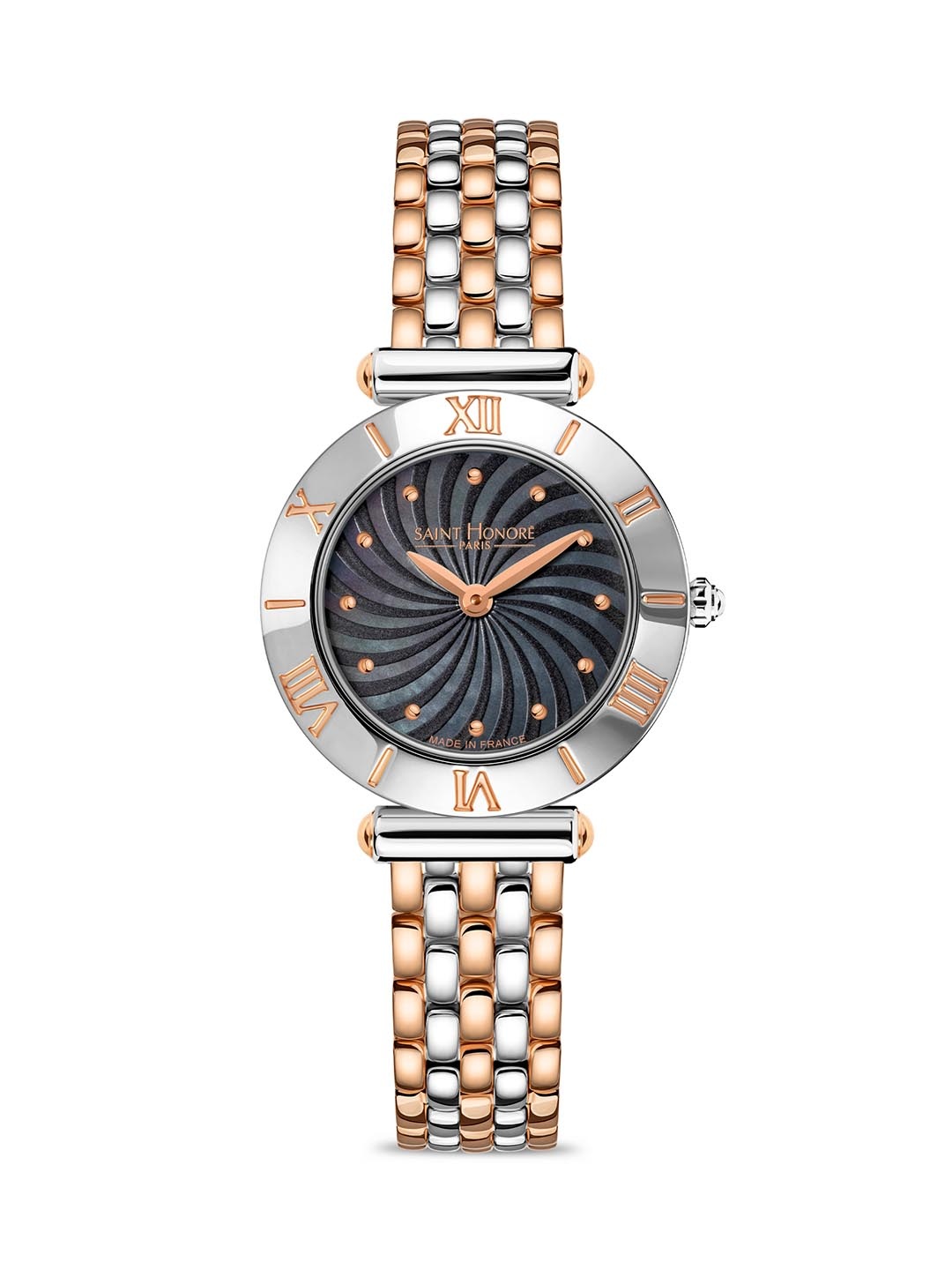 

SAINT HONORE PARIS Women Gala Quartz Black Round Watch- GA721161-6NYIR, Rose gold