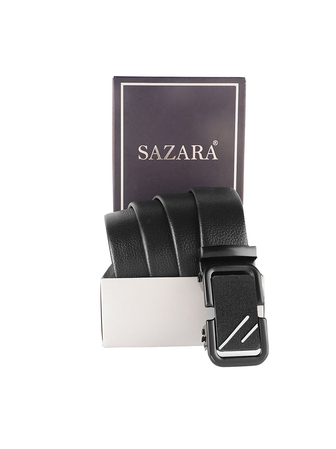 

SAZARA Men Leather Belt, Black