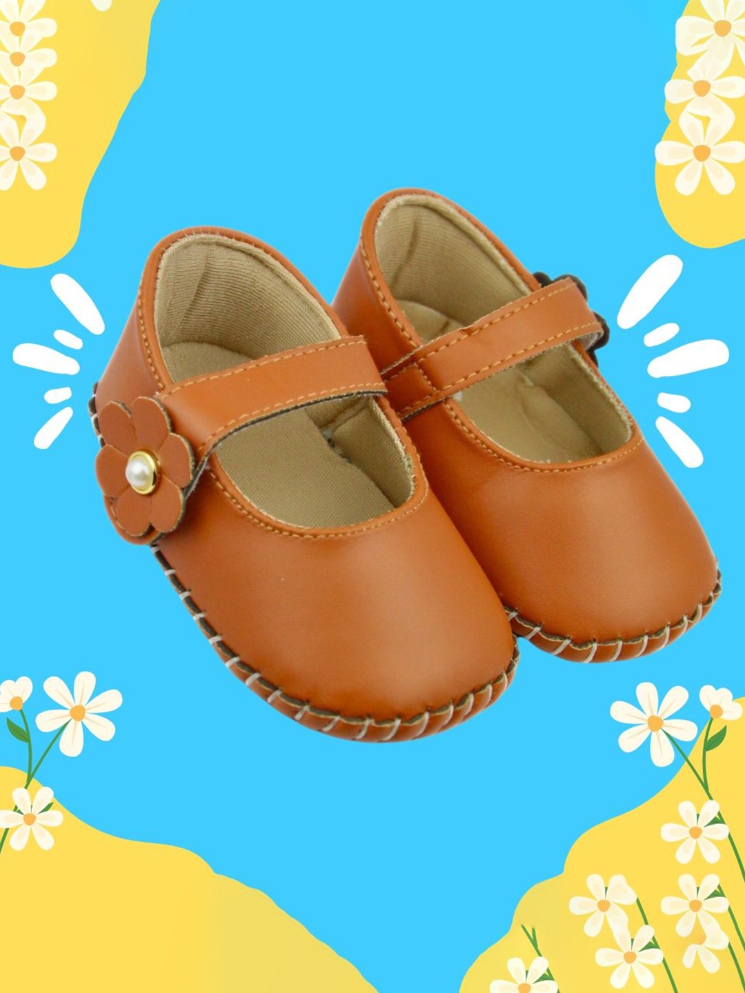 

NESKA MODA Girls Cotton Booties, Brown