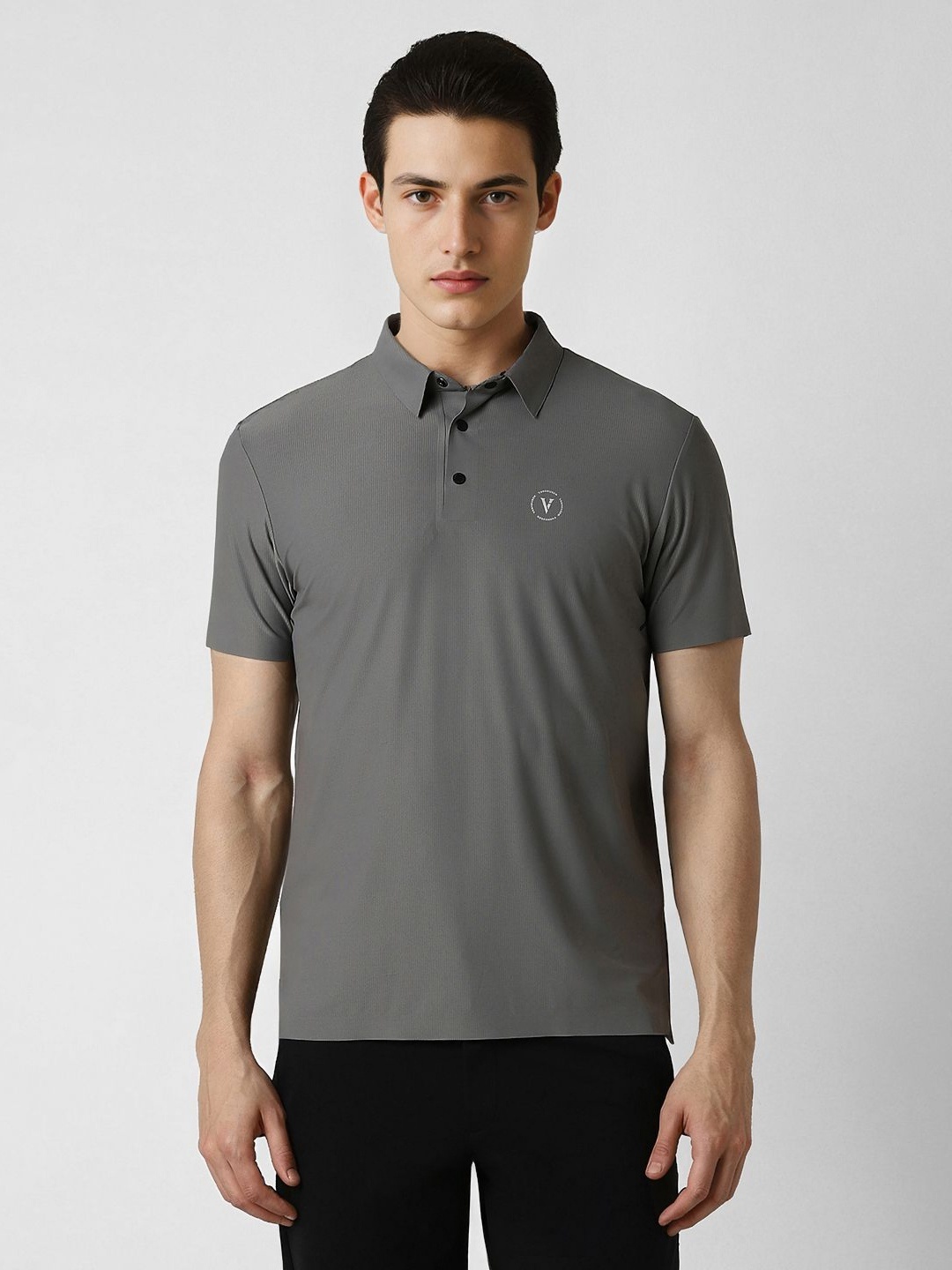 

Van Heusen Flex Men Solid Polo Collar T-shirt, Grey