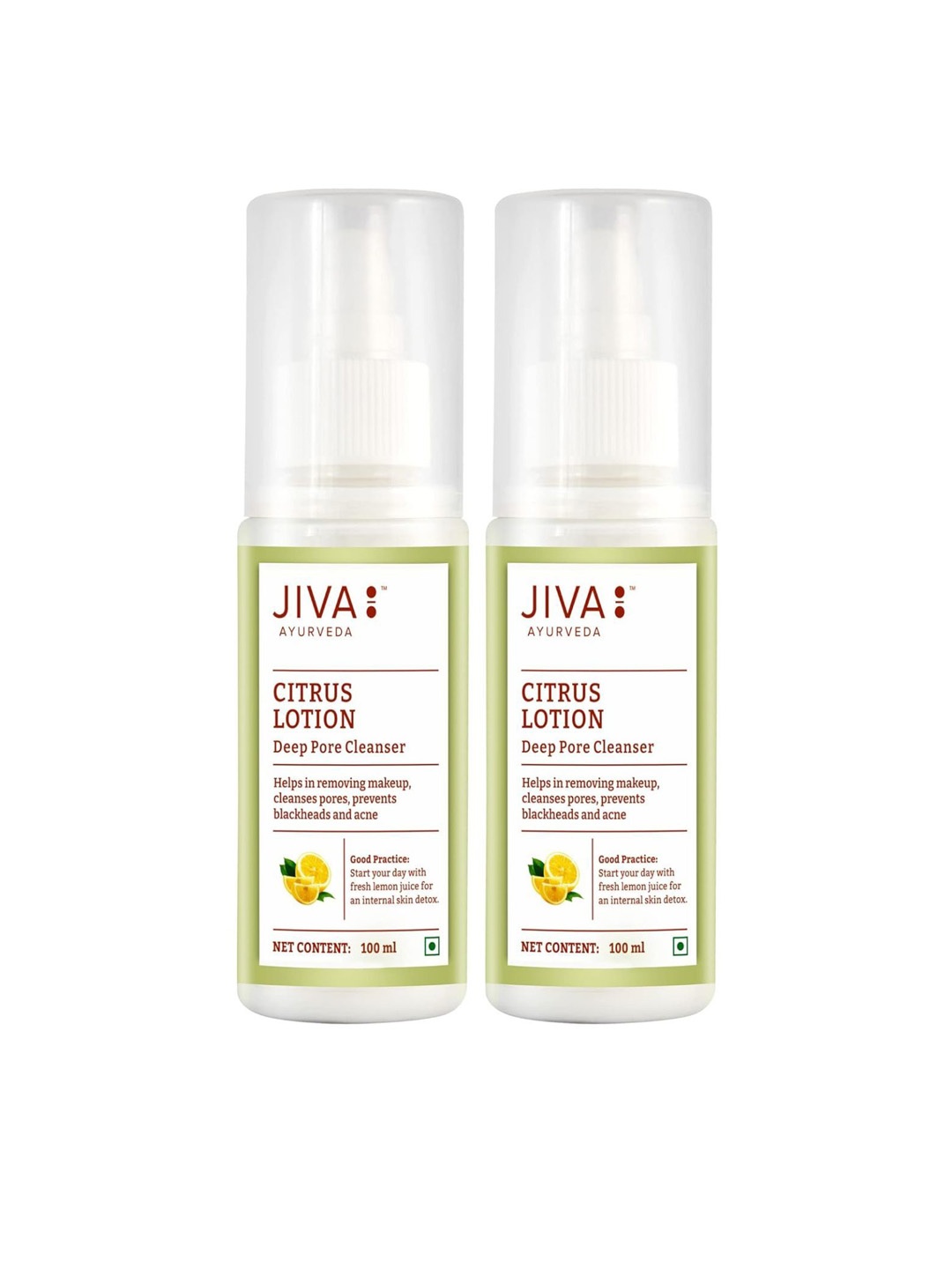

Jiva Set Of 2 Citrus Lotion Deep Pore Cleanser - 100ml Each, White