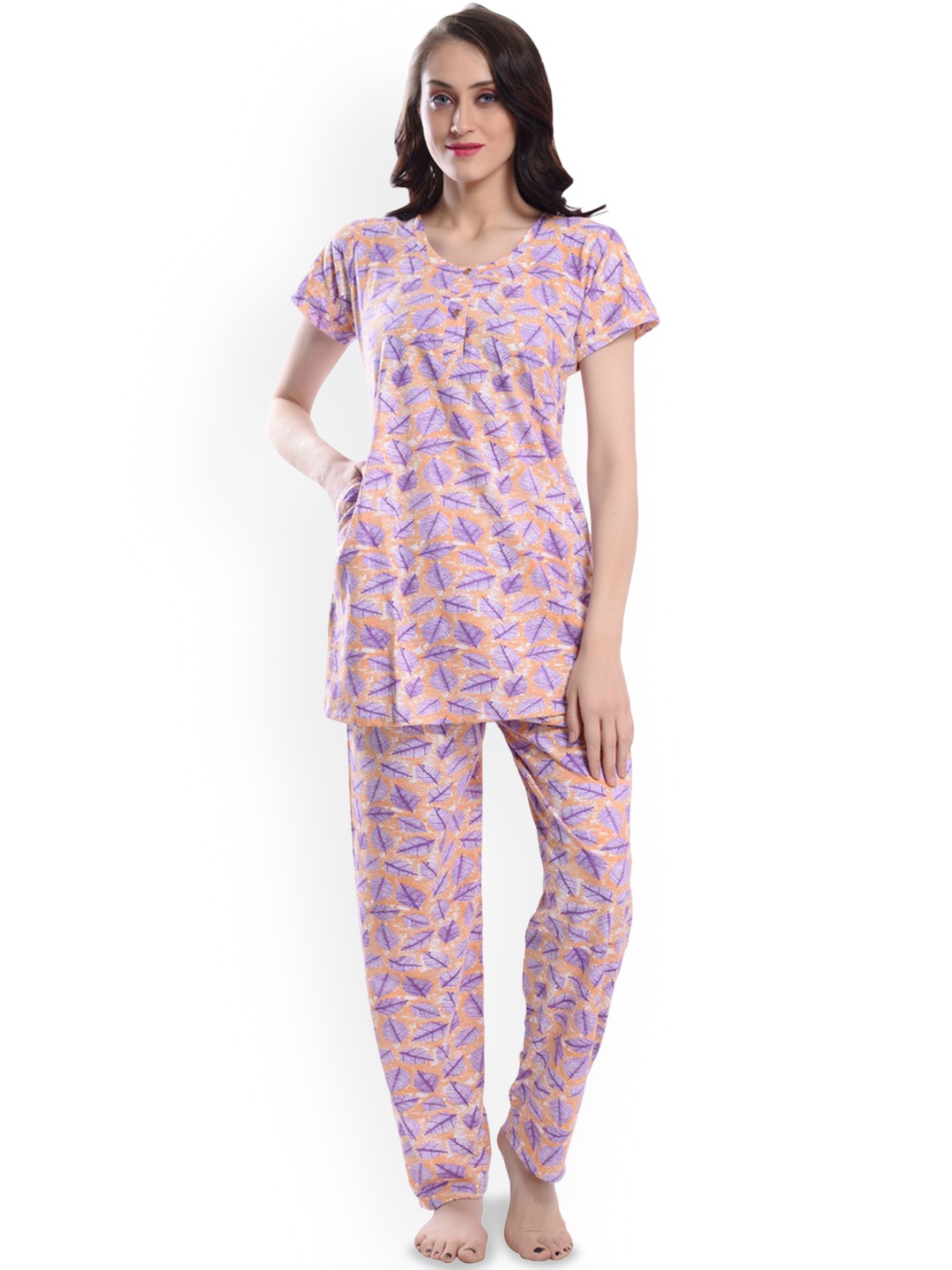 

SHYAM SONS FLAIR Women Printed Night suit, Pink