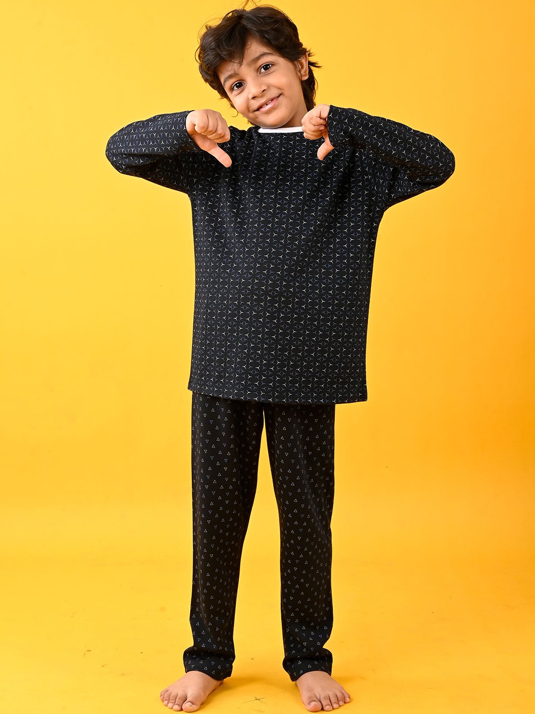 

Anthrilo Boys Printed Night suit, Navy blue