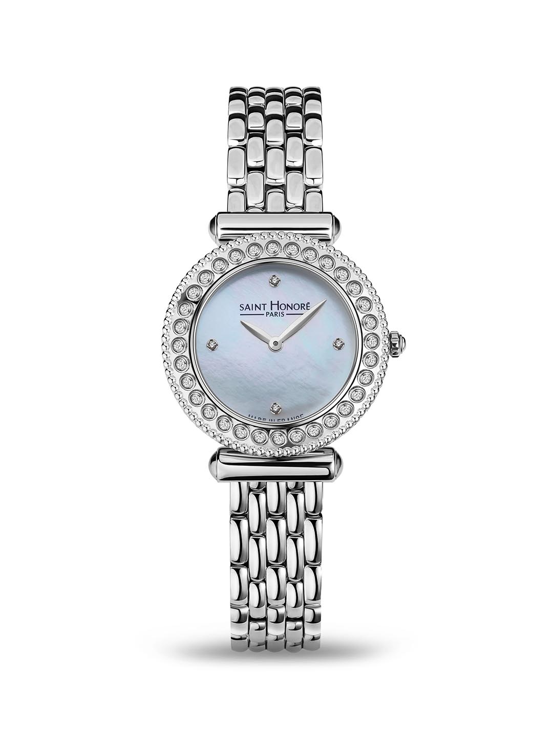 

SAINT HONORE PARIS Women Gala Quartz White Round Watch- H-SH-GA721165-1BYD, Silver