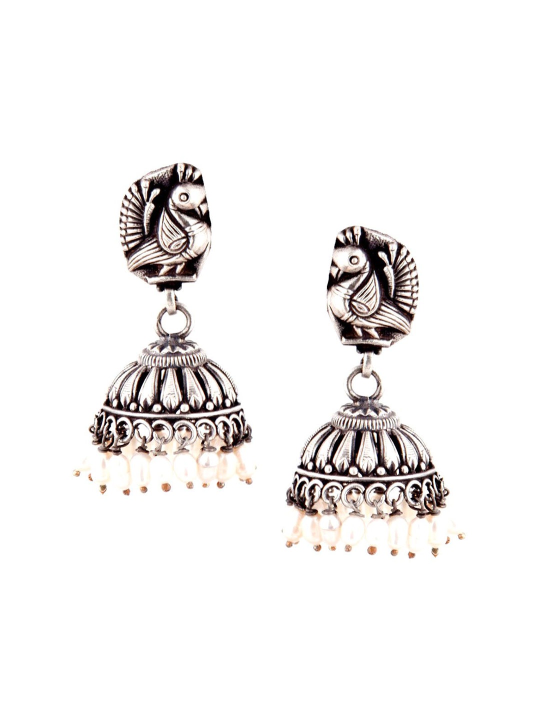 

Indianshelf Girls 92.5 Sterling Silver Beaded Dome Shaped Jhumkas