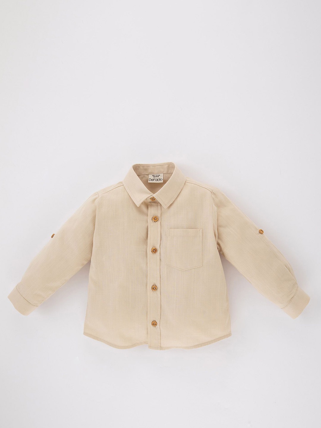 

DeFacto Boys Spread Collar Solid Cotton Casual Shirt, Na