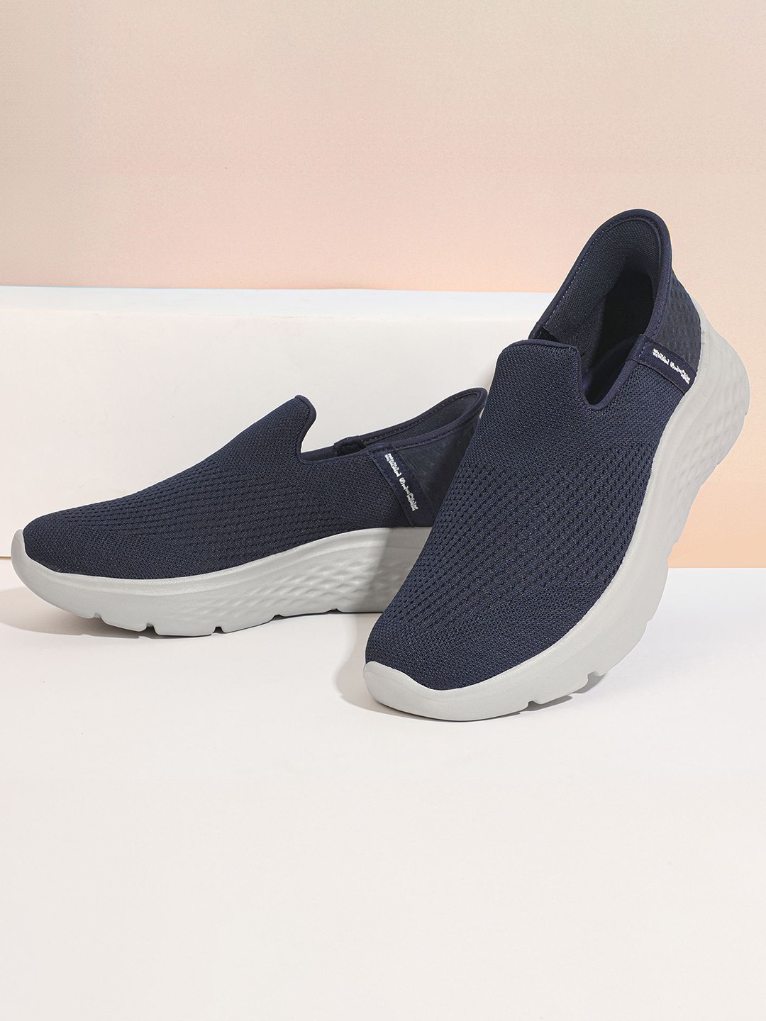 

Aqualite Men Woven Design Slip-On Sneakers, Navy blue