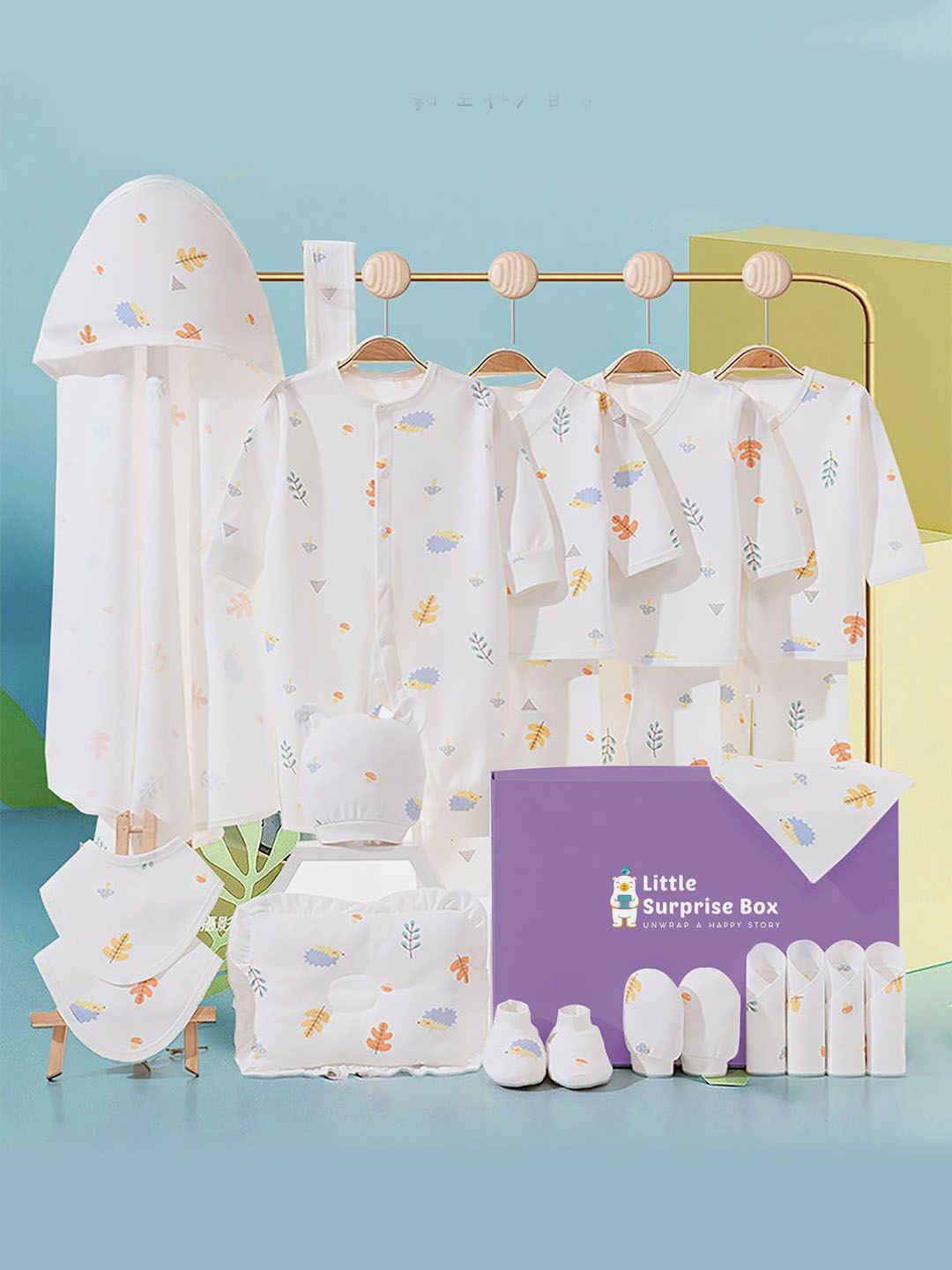 

Little Surprise Box LLP Infants Pack of 20 Pure Cotton Baby Apparel Gift Set, White