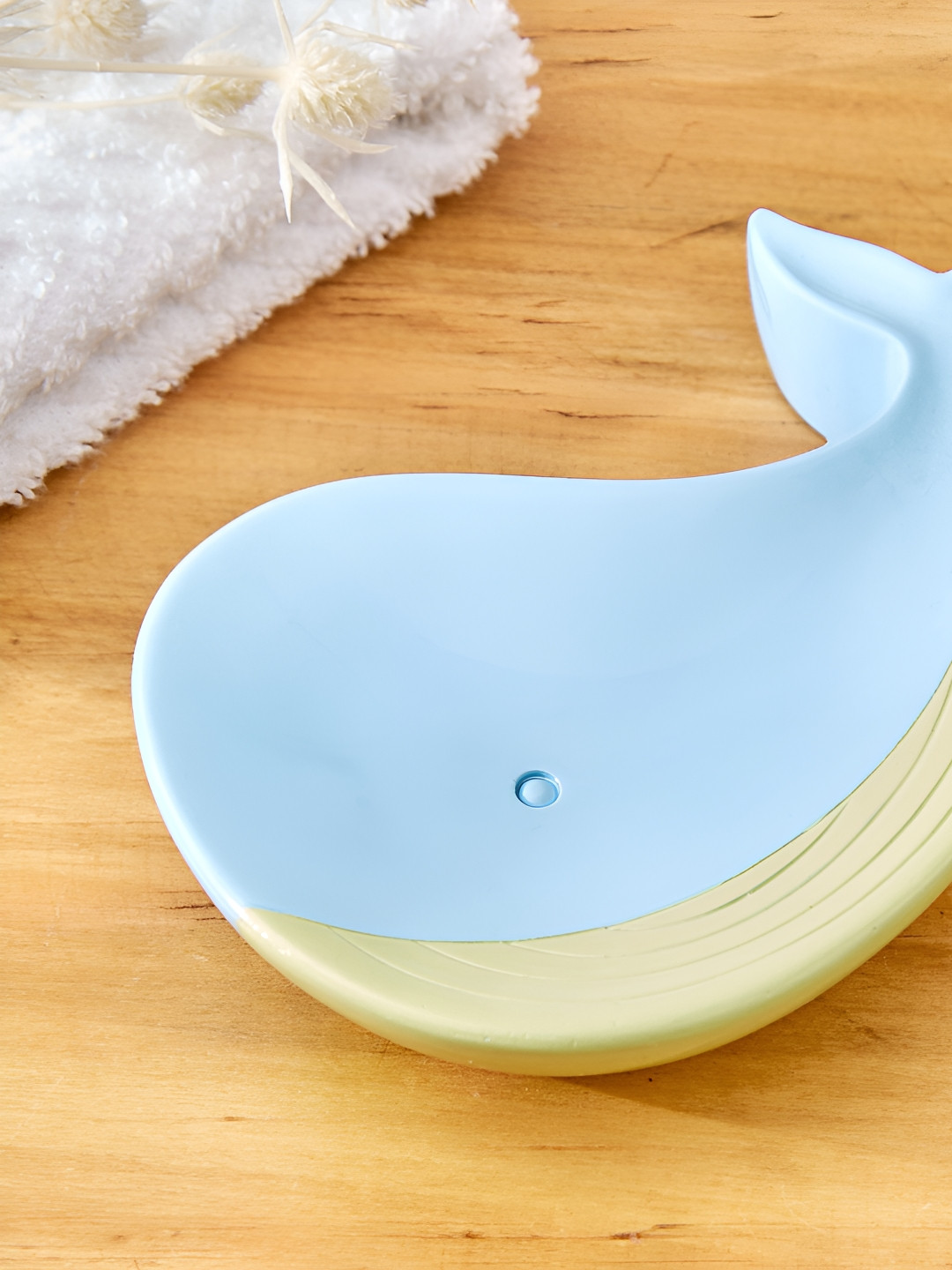

Home Centre Blue & Yellow Dolphin Textured Soap Dish
