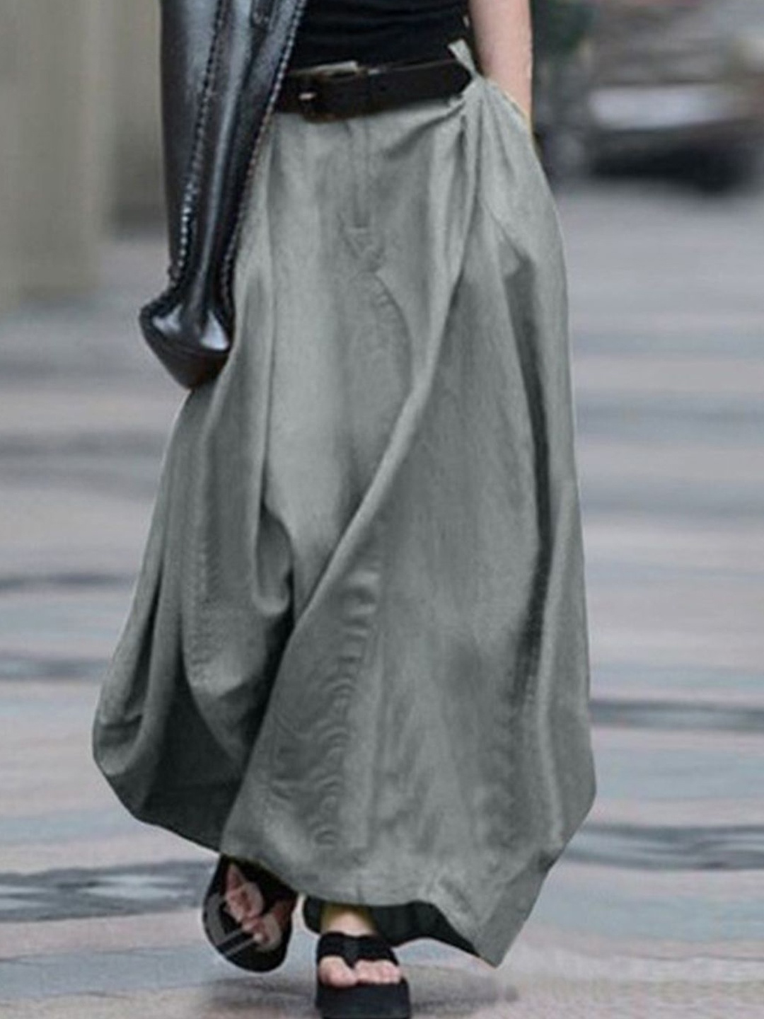 

StyleCast Women's Flared Maxi Skirt, Grey