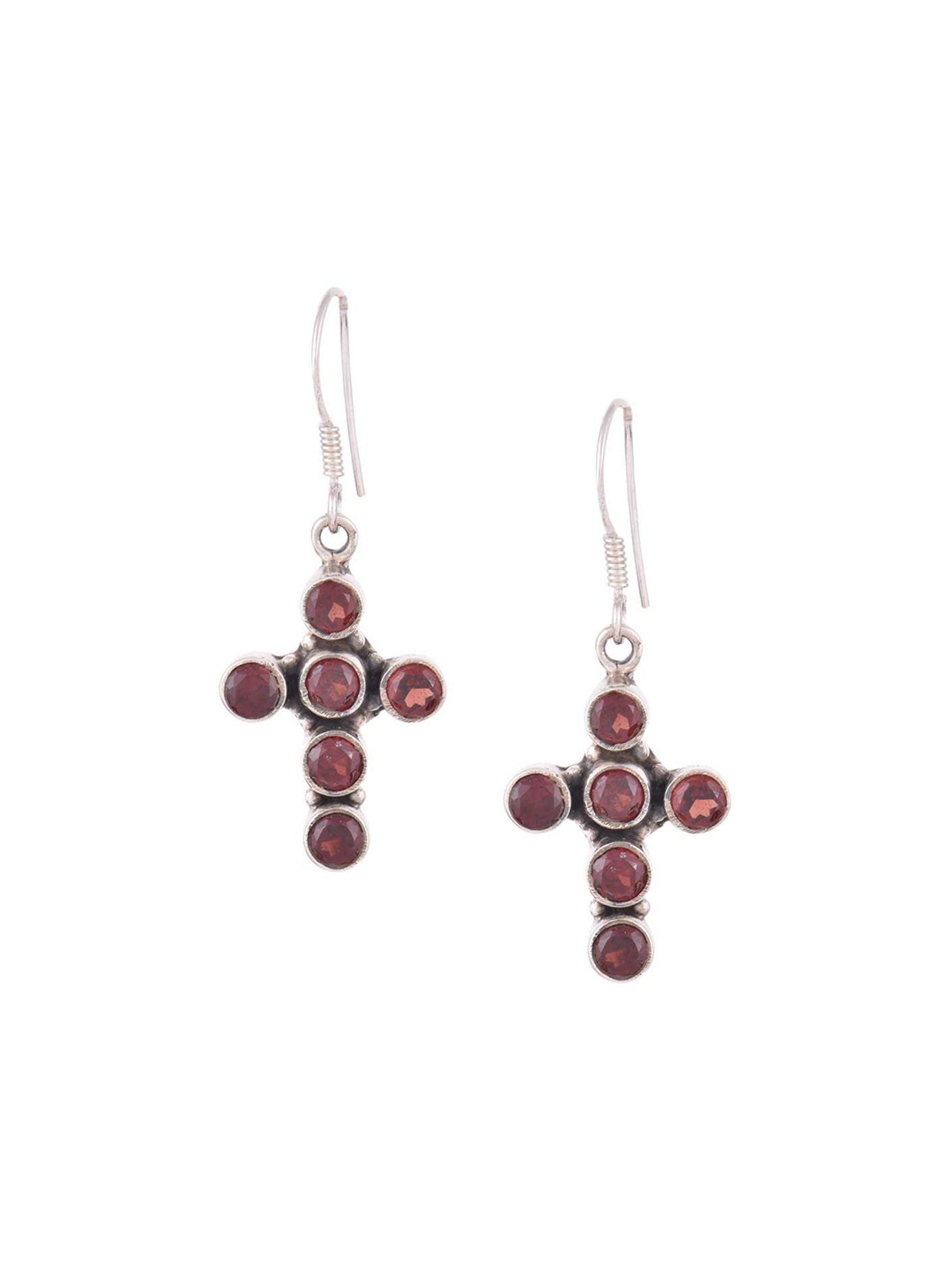 

Indianshelf 92.5 Sterling Silver Stone Studded Drop Earrings