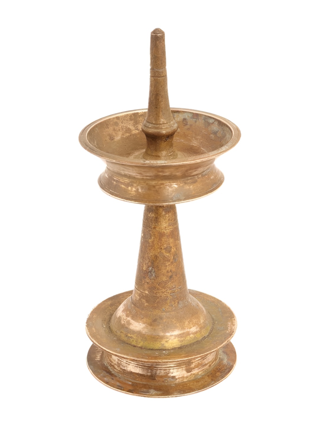 

Indianshelf Gold-Toned Textured Brass Diya Pooja Essentials