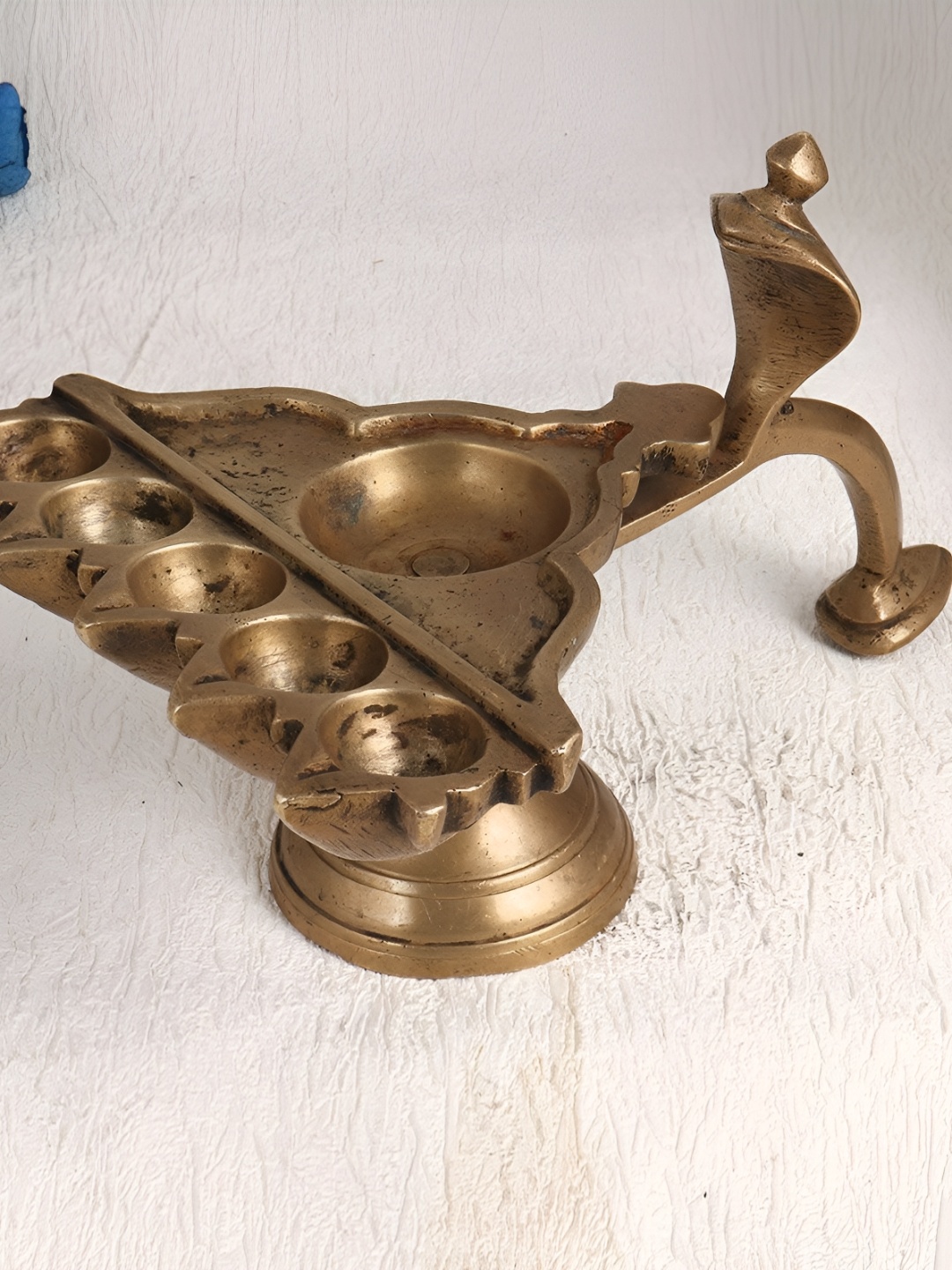 

Indianshelf Gold Toned Textured Vintage Aarti Prayer Diya