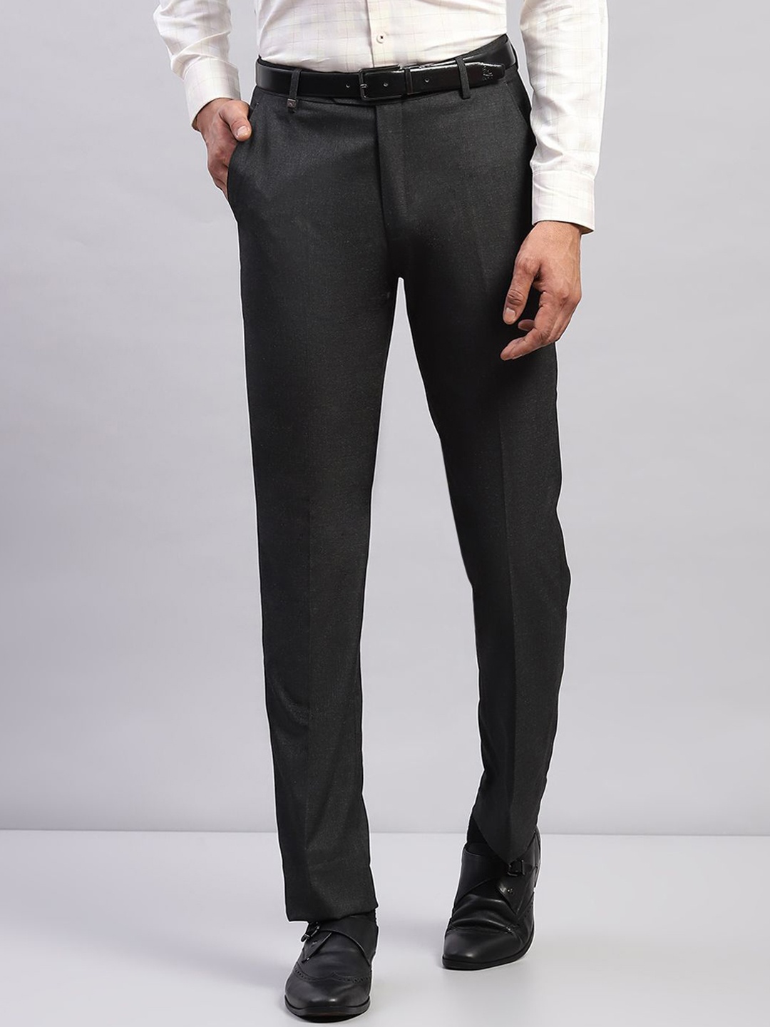 

Monte Carlo Men Solid Trousers, Black