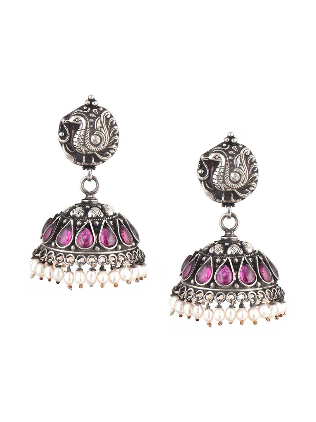 

Indianshelf 92.5 Sterling Silver Contemporary Jhumkas