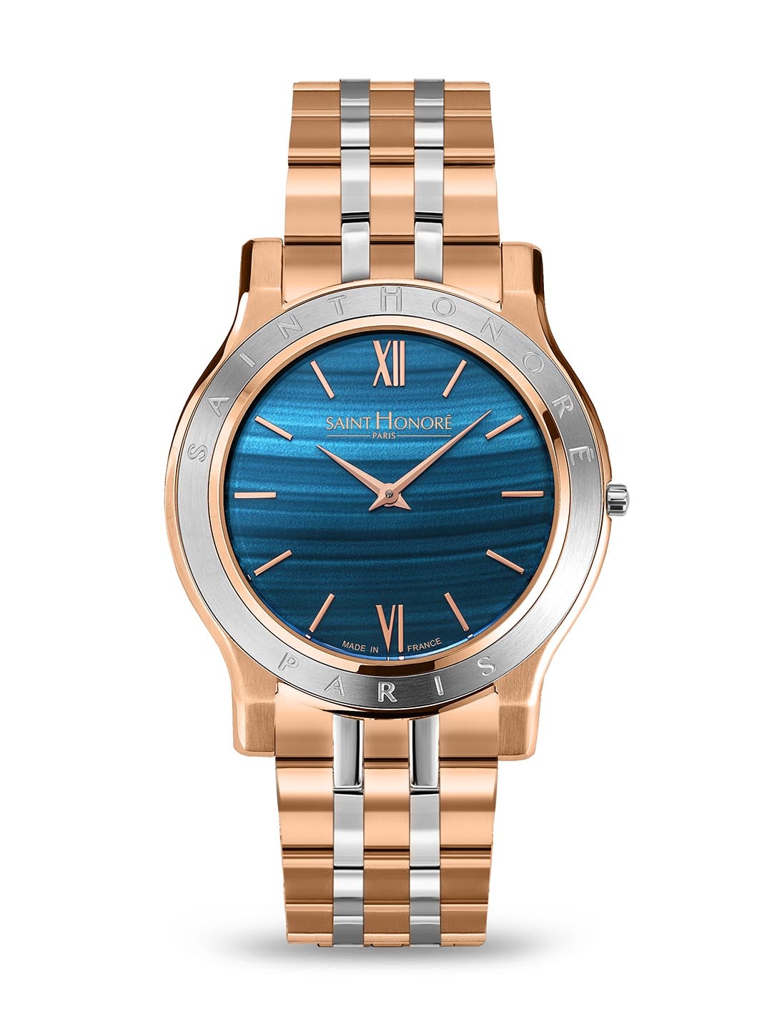 

SAINT HONORE PARIS Women Deauville Quartz Blue Round Watch- DE726101-6DA, Rose gold