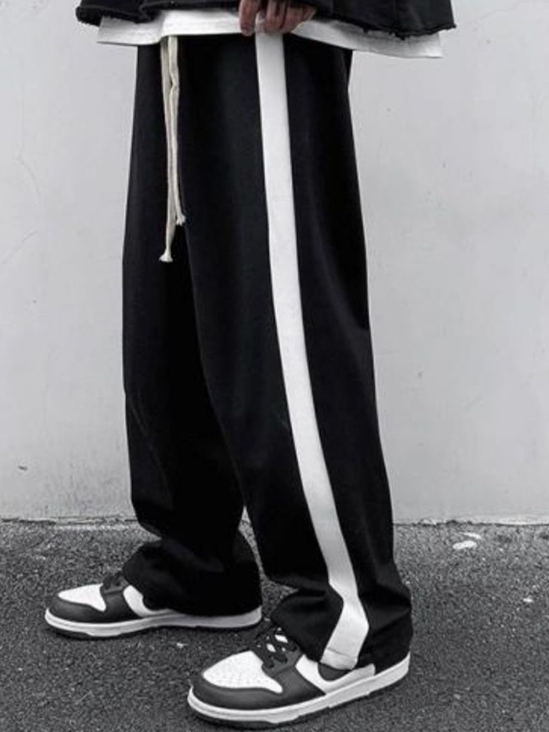 

StyleCast Men Relaxed Fit Mid Rise Track Pants, Black