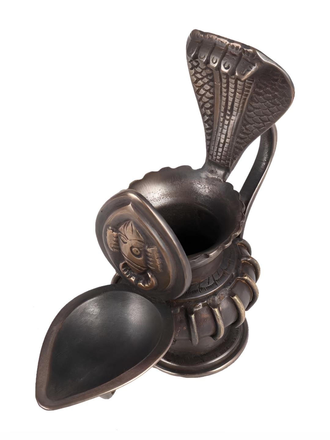 

Indianshelf Bronze Toned Creative Naag Design Deepak Diya