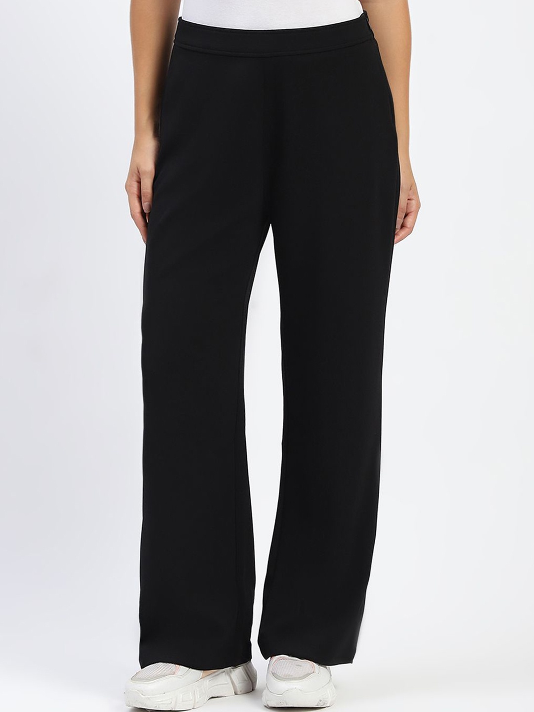 

Madame Women Solid Trousers, Black