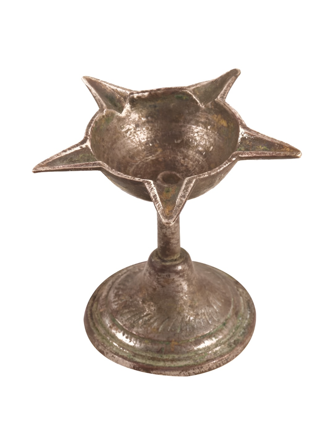 

Indianshelf Bronze-Toned Textured Brass Diya Pooja Essentials