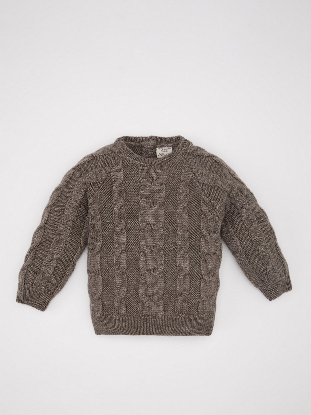 

DeFacto Boys Cable Knit Pullover, Brown
