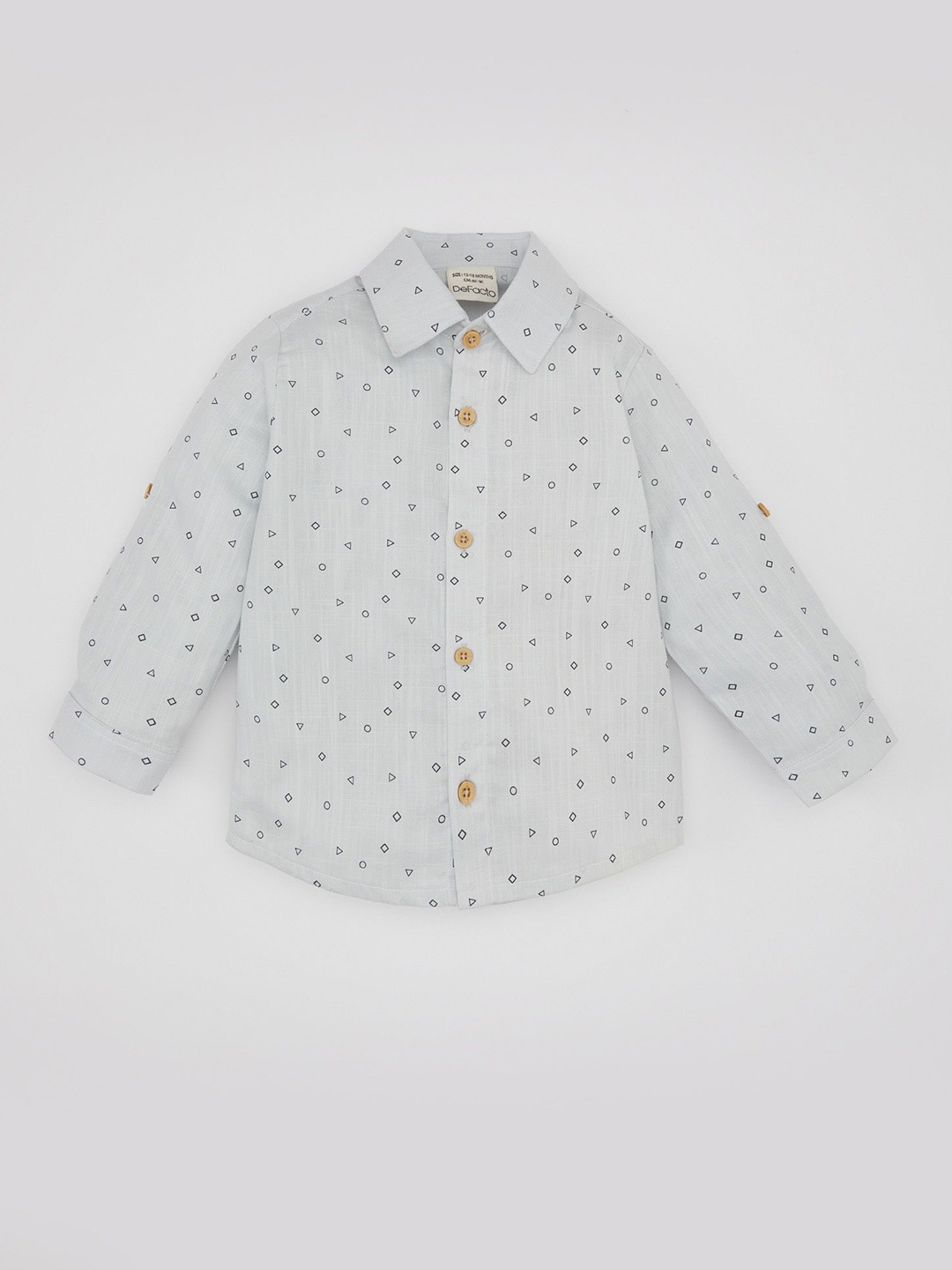 

DeFacto Boys Spread Collar Micro Ditsy Checked Cotton Casual Shirt, White