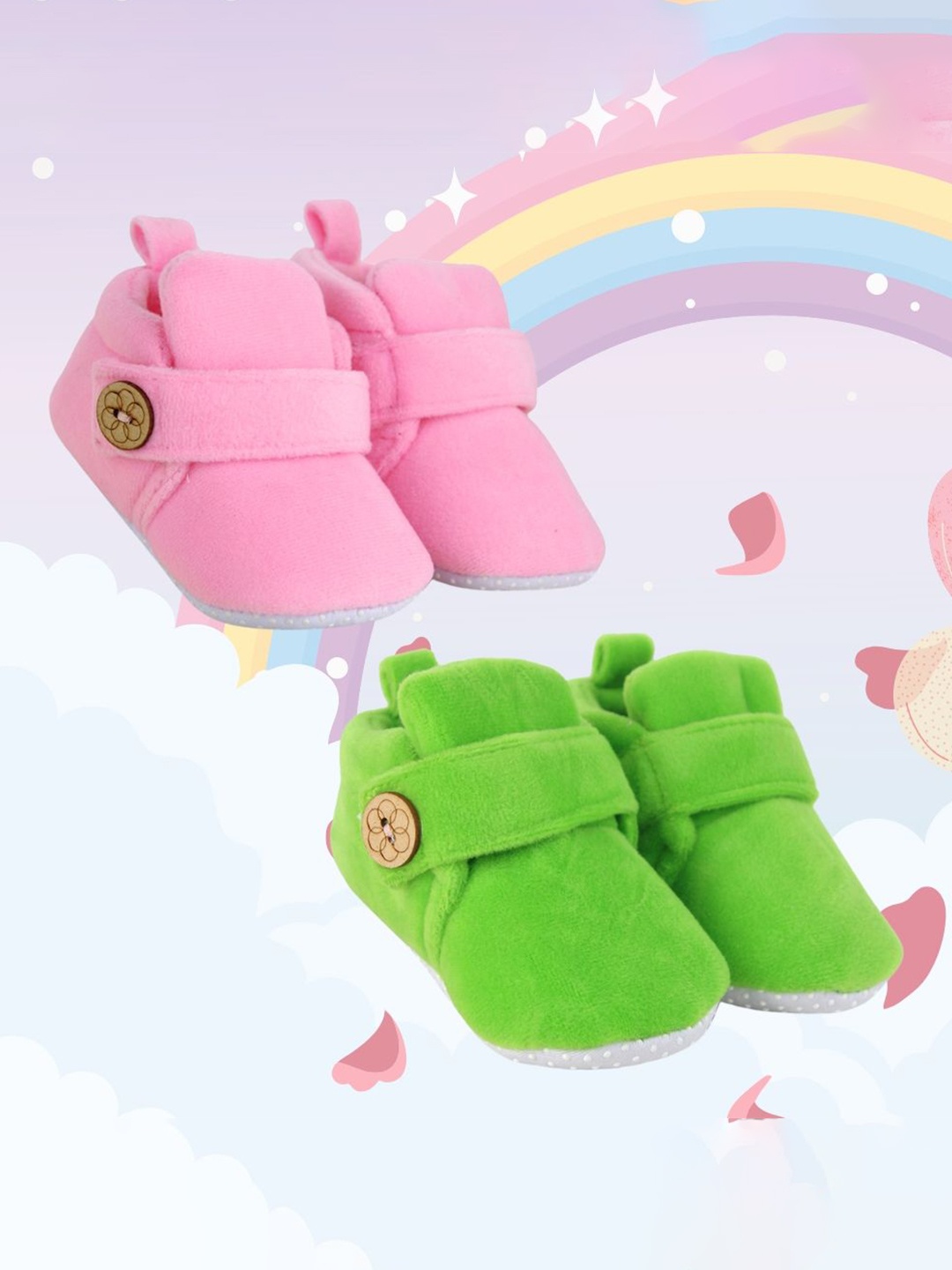 

NESKA MODA Unisex Kids Cotton Booties, Pink