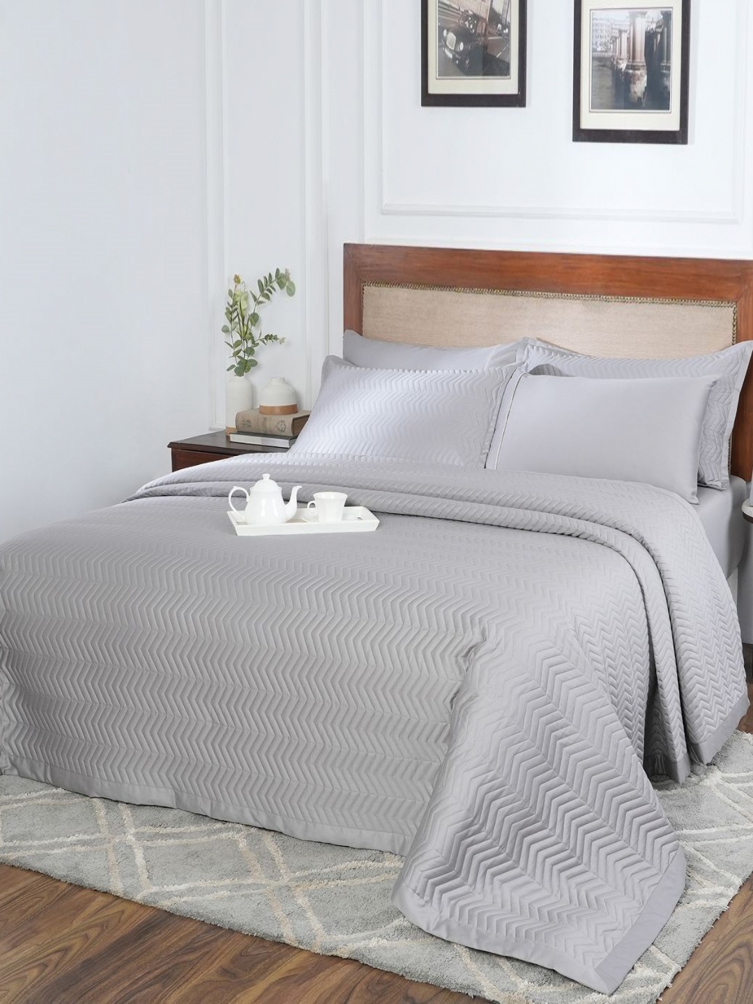 

MASPAR Grey Cotton 100 GSM Ac Room Single Bed Quilts