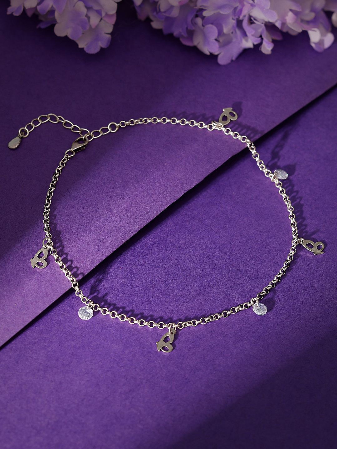 

GIVA 925 Sterling Silver Oxidised Popular Butterfly Anklet