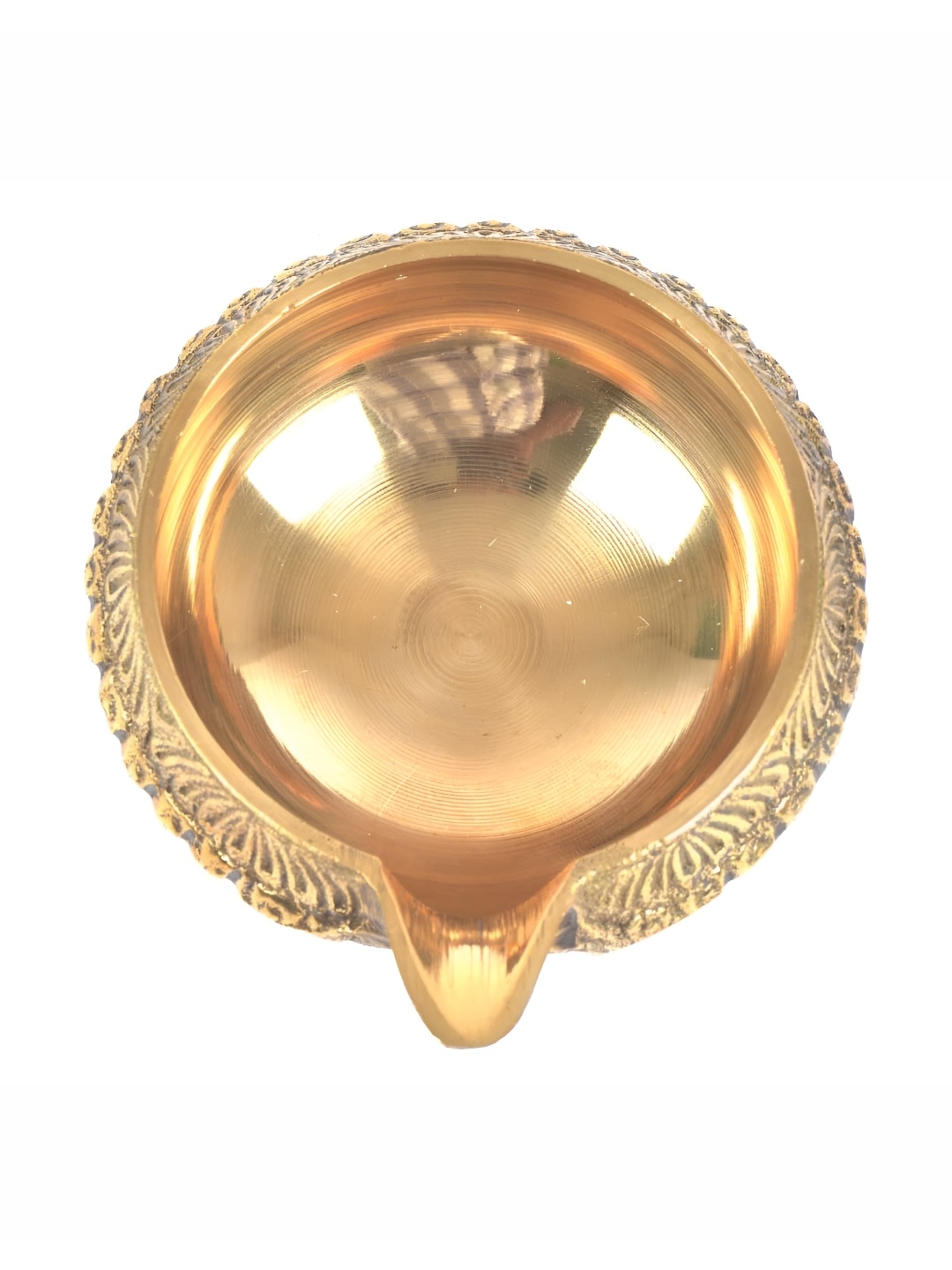 

Indianshelf Gold-Toned Textured Brass Diya Pooja Essentials