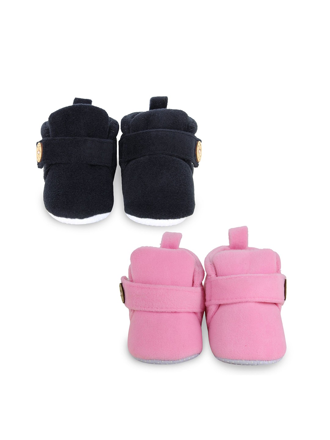 

NESKA MODA Set Of 2 Unisex Kids Cotton Booties, Black