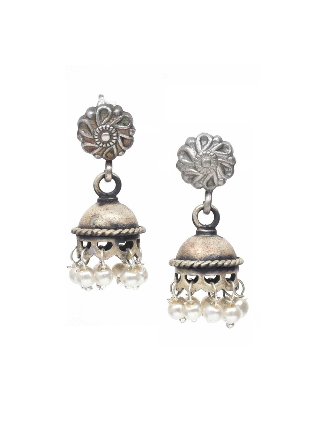 

Indianshelf 92.5 Sterling Silver Dome Shaped Jhumkas