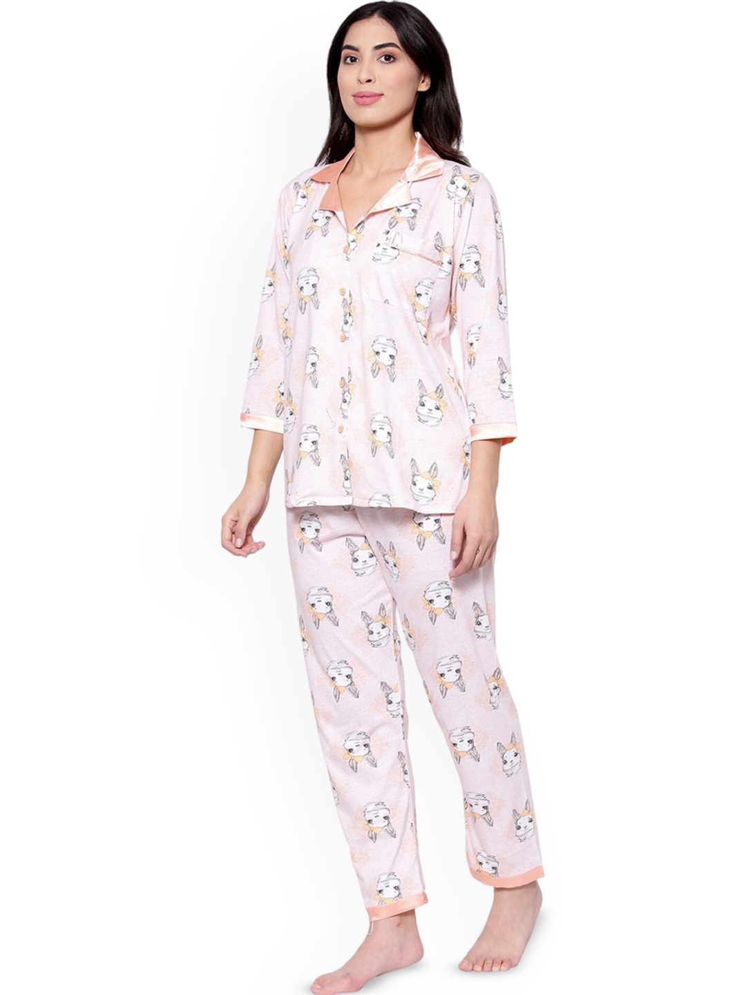 

SHYAM SONS FLAIR Women Printed Night suit, Pink