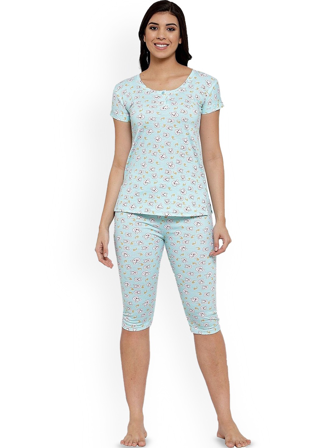 

SHYAM SONS FLAIR Women Printed Night suit, Blue