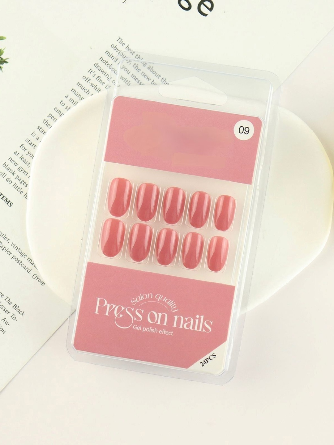 

RANORE 24Pcs Artificial Reusable Press On Nails Shade-09, Pink