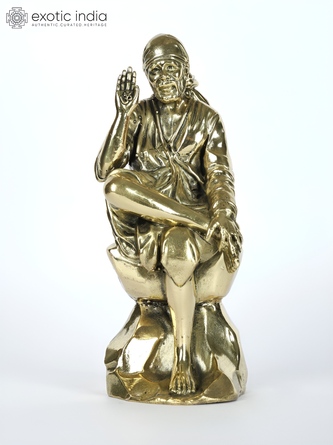 

Exotic India Gold-Toned Sai Baba Religious Idol Showpiece