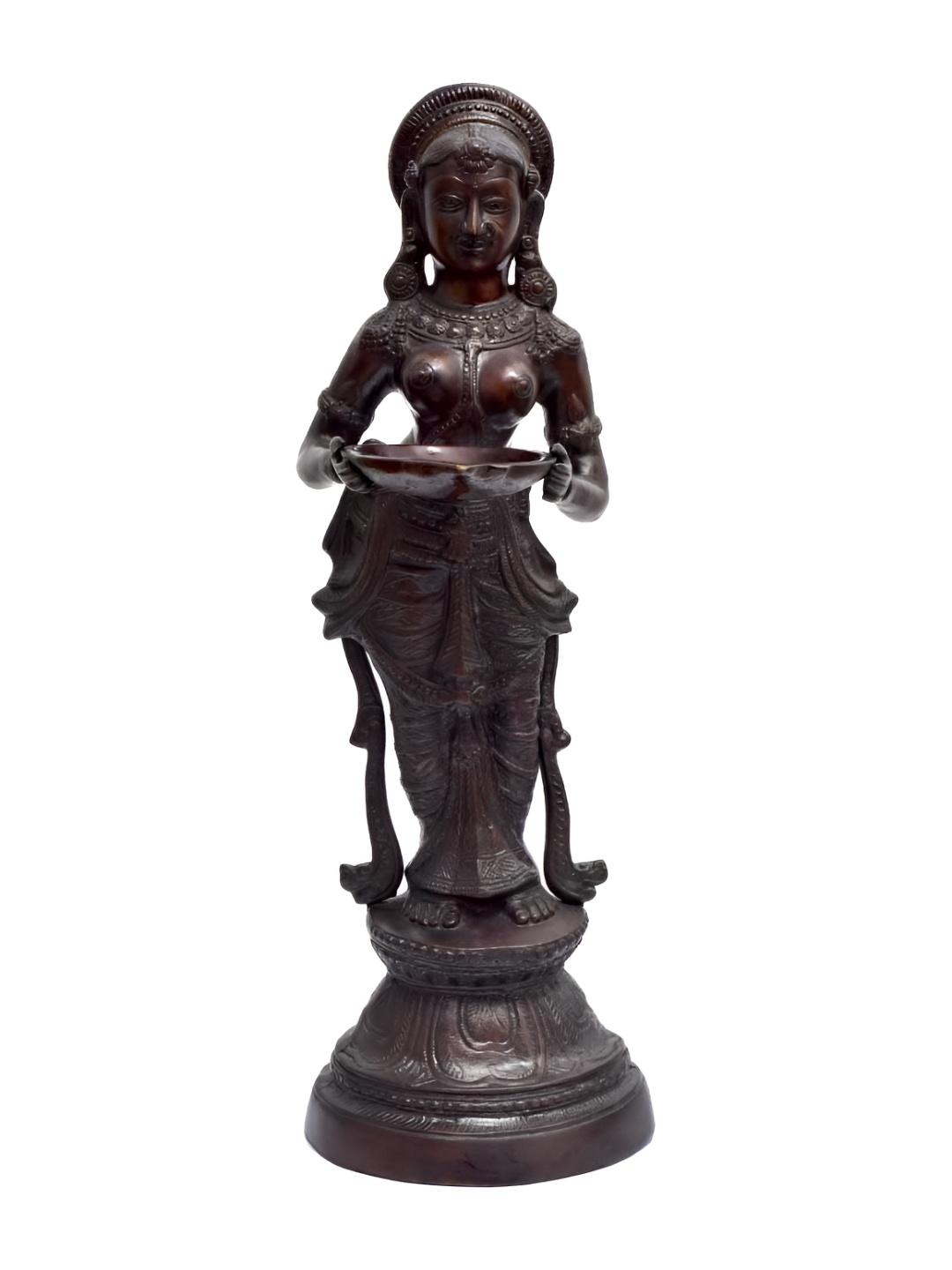 

Indianshelf Bronze and Black Textured Brass Diwali Pooja Diya