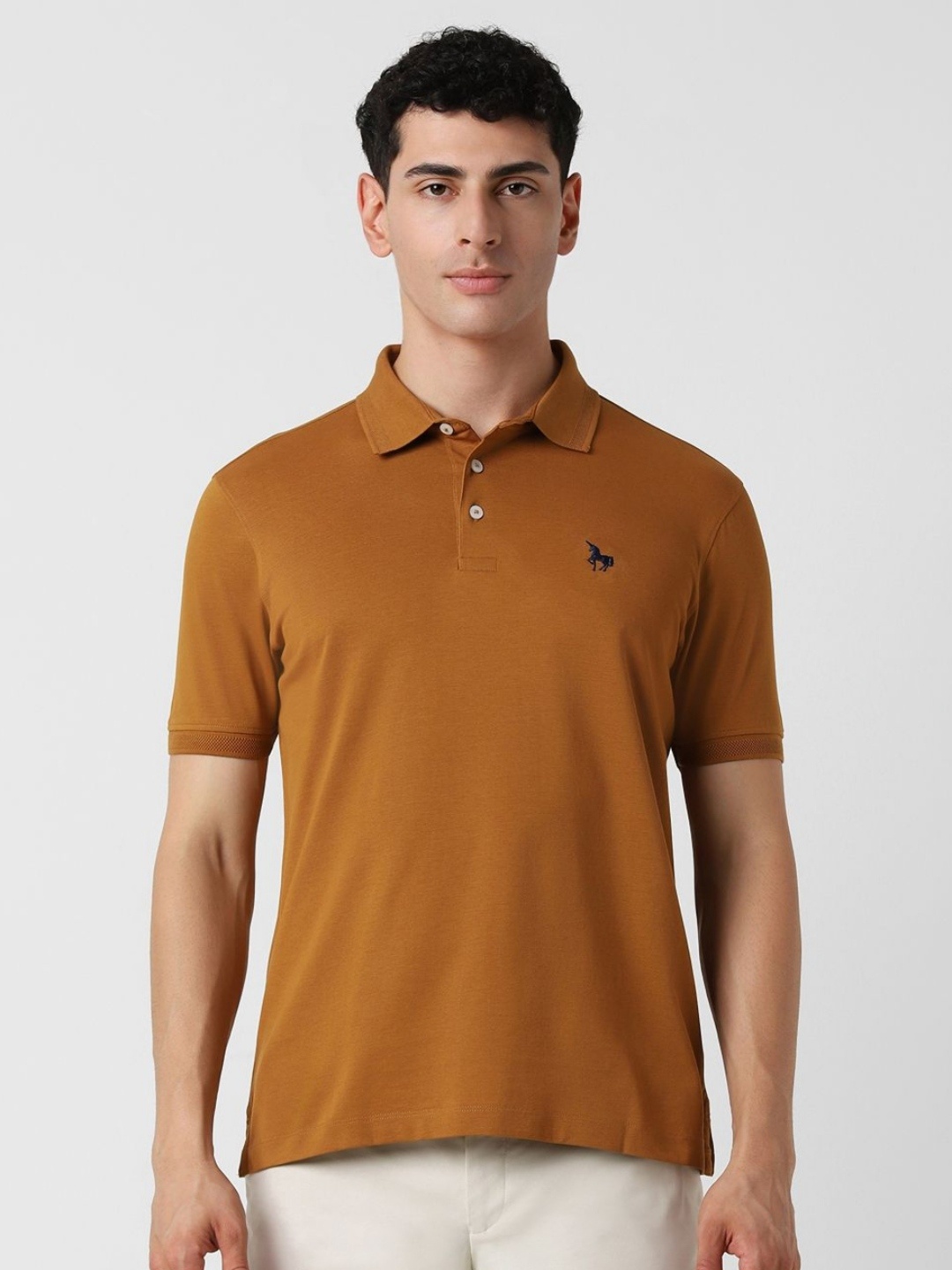 

Van Heusen Sport Men Solid Polo Collar Cotton T-shirt, Tan